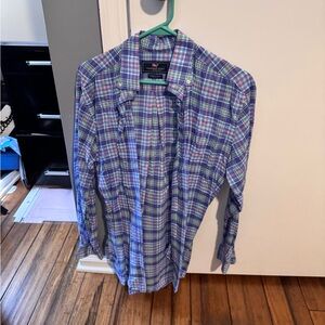 Vineyard Vines Blue and Green Casual Button Down Shirt